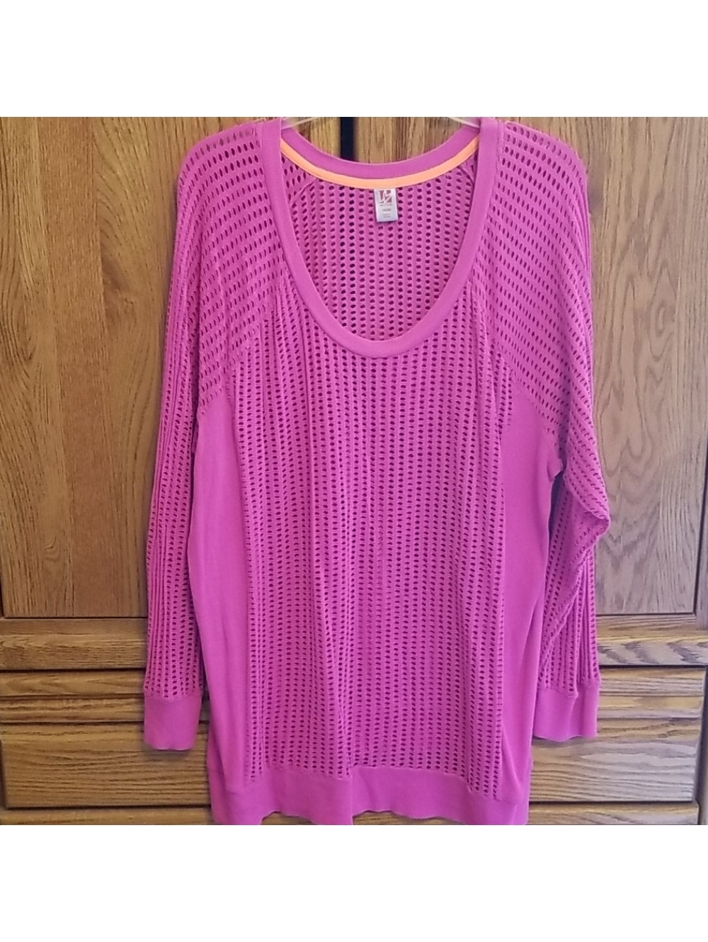 LB Active Women's Pink Mesh Tunic Top Size 18/20